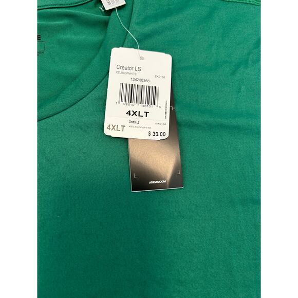 NWT Men’s 4XLT Adidas Green Creator Tee Long Sleeve T-Shirt New With Tags - Picture 4 of 5